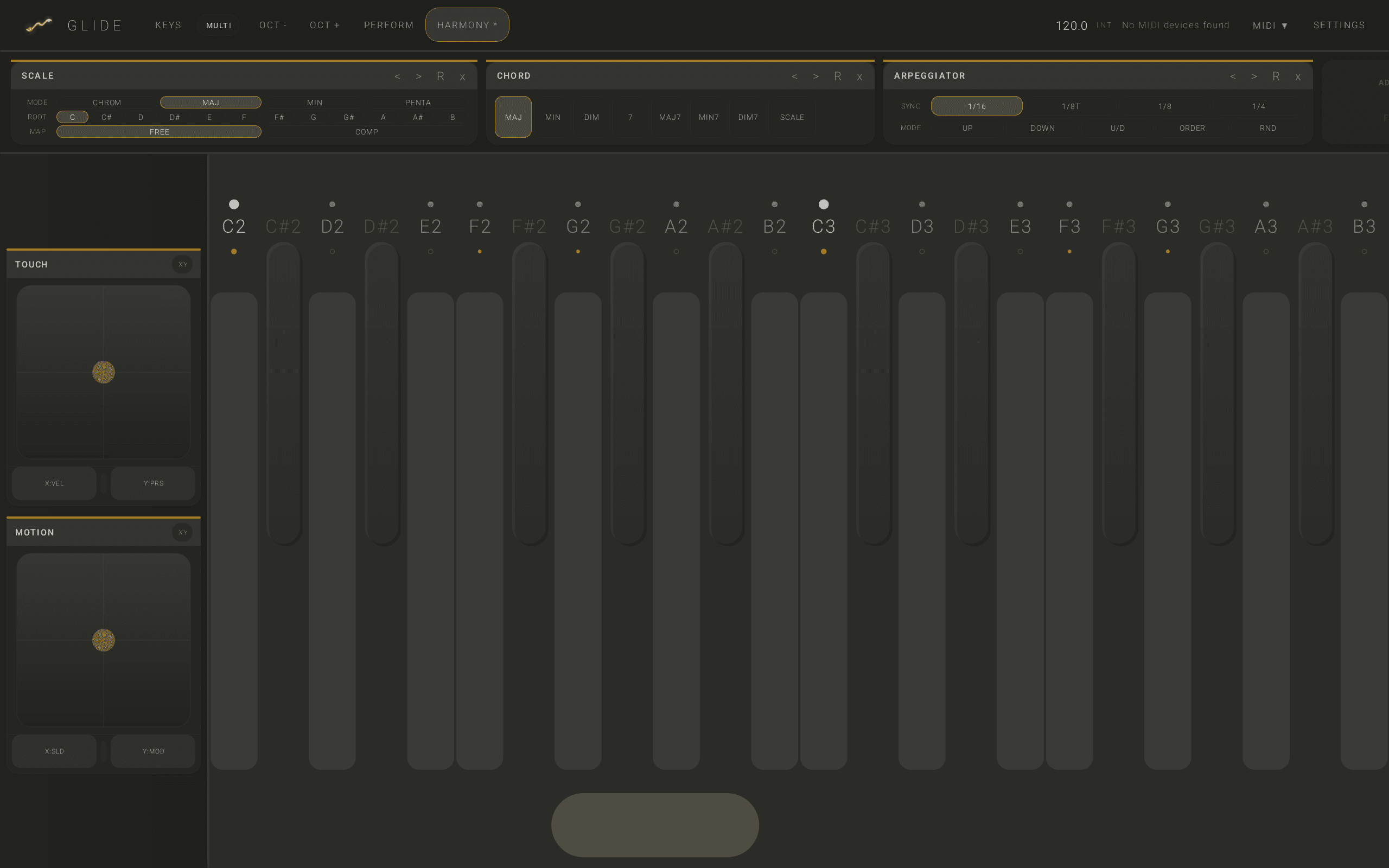 GLIDE screenshot: Live layout